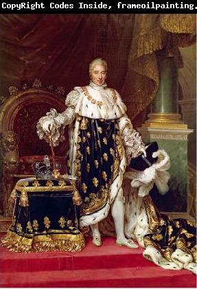 Jean Urbain Guerin Portrait of the King Charles X of France in his coronation robes